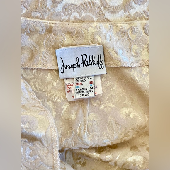 JOSEPH RIBKOFF Gold Brocade Pencil Skirt Size 4 - Picture 6 of 7